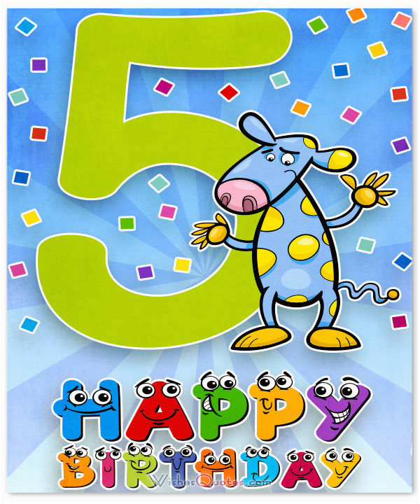happy 5th birthday wishes for 5 year old boy or girl