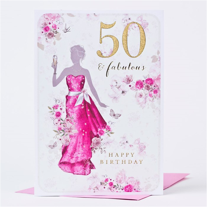 50 and Fabulous Birthday Cards 50th Birthday Card Fifty Fabulous Only 99p