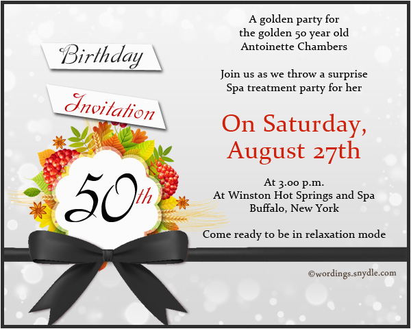 50th birthday invitation wording