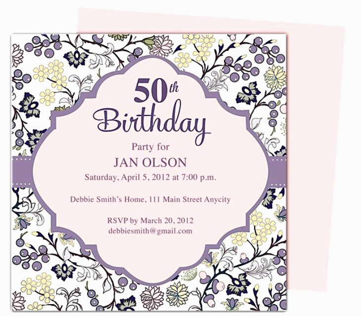 50th birthday invitation template oxsvitation com