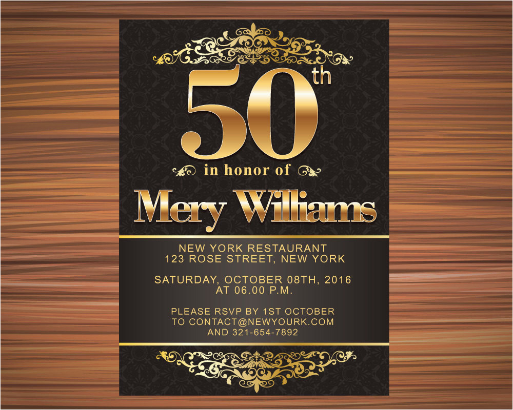 50 years old invitations