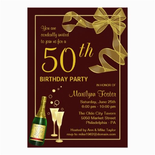 50th year old birthday party invitations