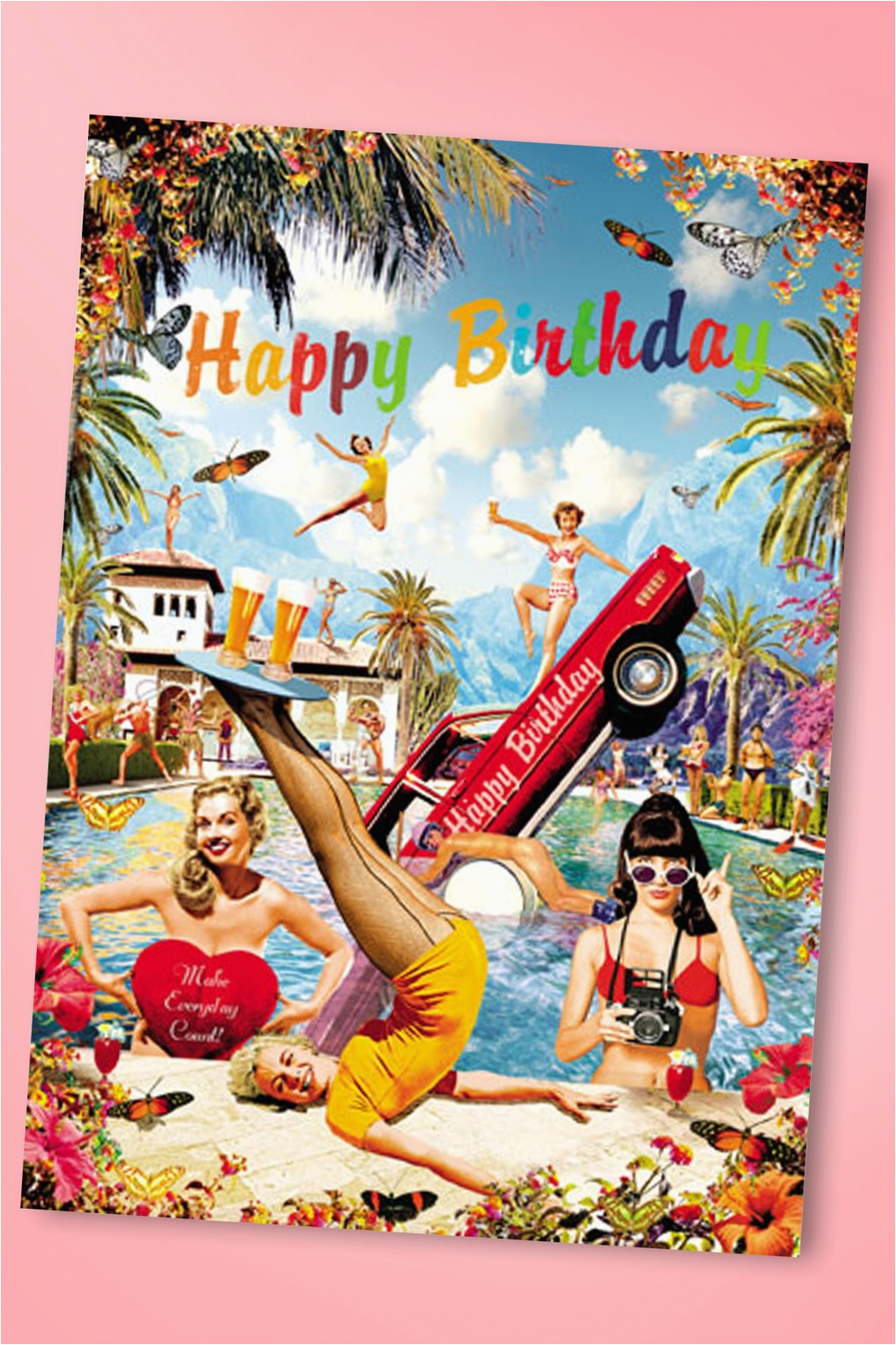 50s retro fun happy birthday greeting card