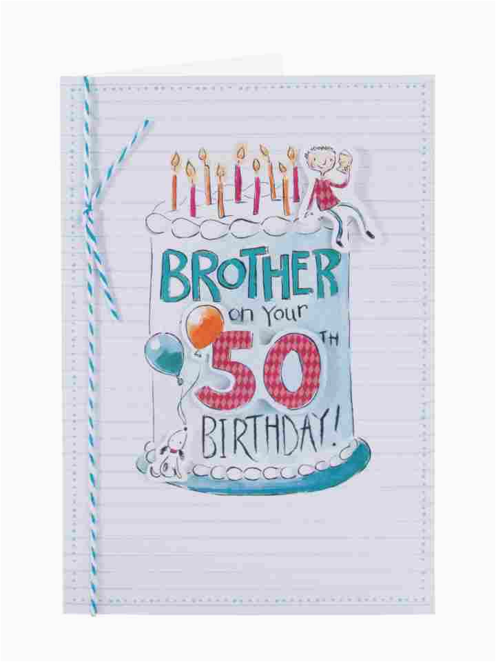 charming cake for a charming brother 50th birthday card