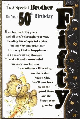 personalised braille special brother 50th birthday card