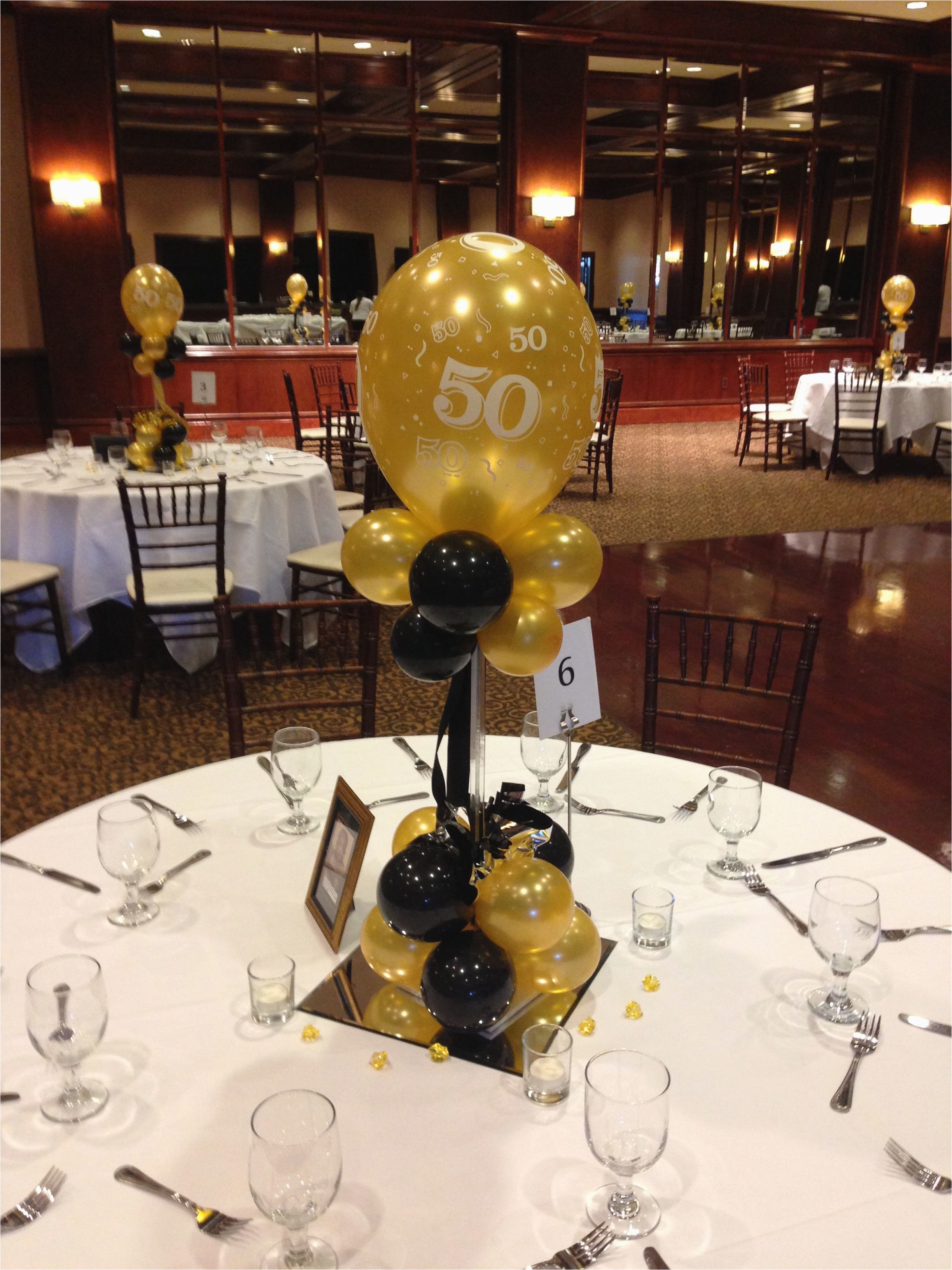 50th Birthday Centerpiece Decorations Black and Gold Balloon Centerpieces for A 50th Birthday or