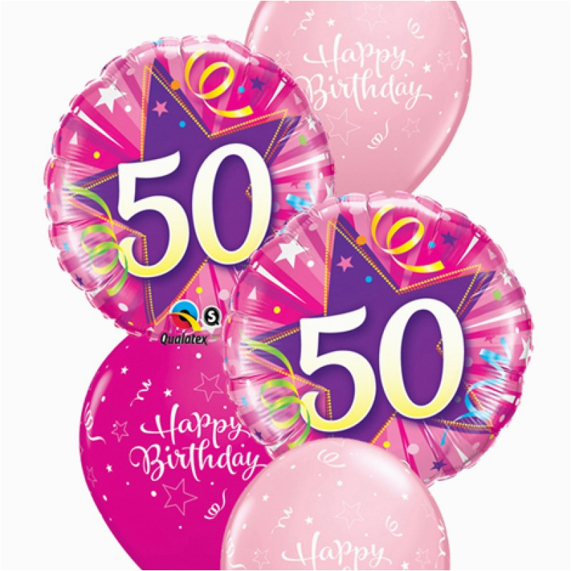 pink 50th birthday balloon bouquet party fever