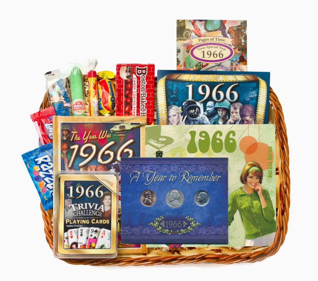 50th birthday gift basket for 1966 or 1967 on sale
