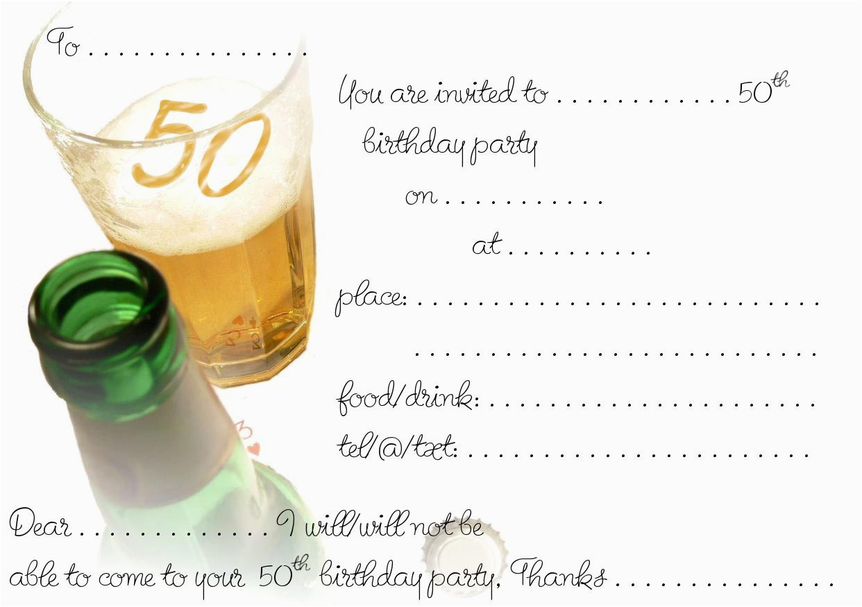 free printable 50th birthday invitations