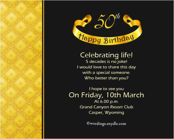 50th birthday invitation ideas
