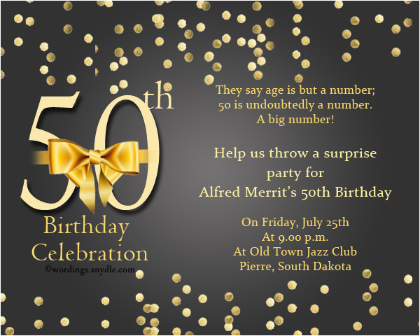 50th birthday invitation wording