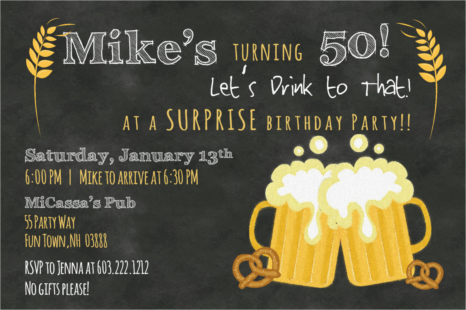 50th Birthday Party Invites Free Templates