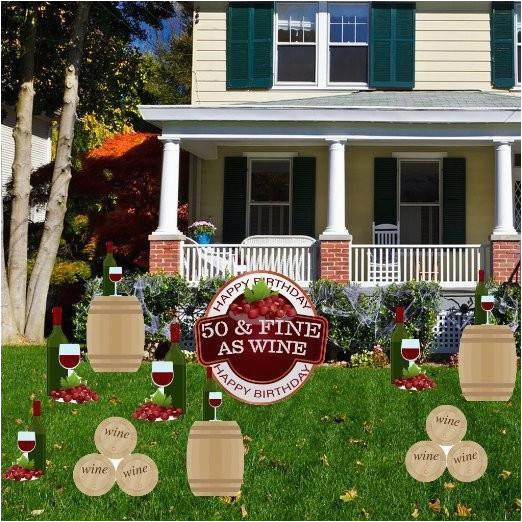 50th birthday yard decoration 50 fine as wine free shipping