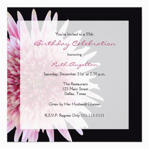55th birthday party invitation gerbera daisy zazzle