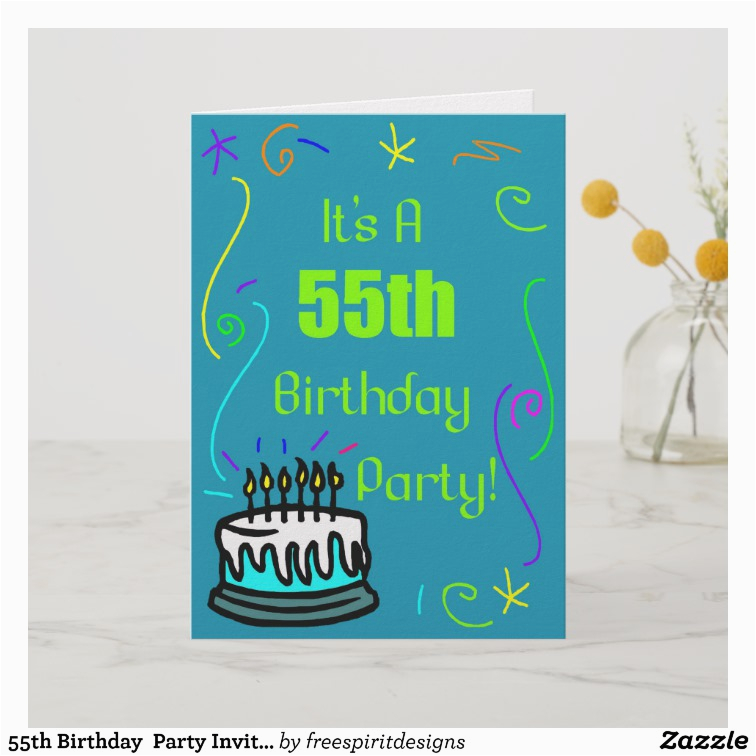 55th birthday party invitation greeting card by