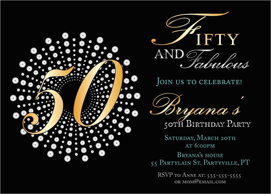 fifty and fabulous birthday invitations 50th birthday party