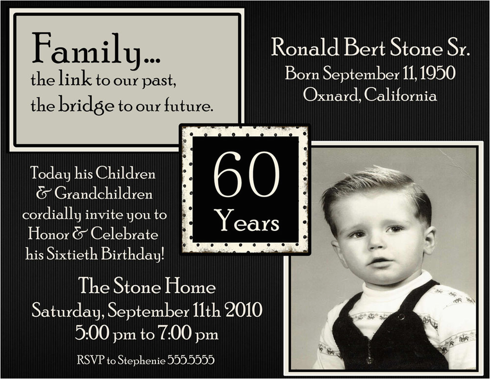 60th birthday party invitations