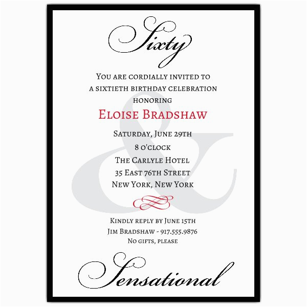 classic 60th birthday milestone invitations p 607 57 60