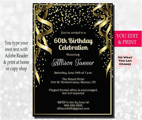 60th birthday invitation 60th birthday