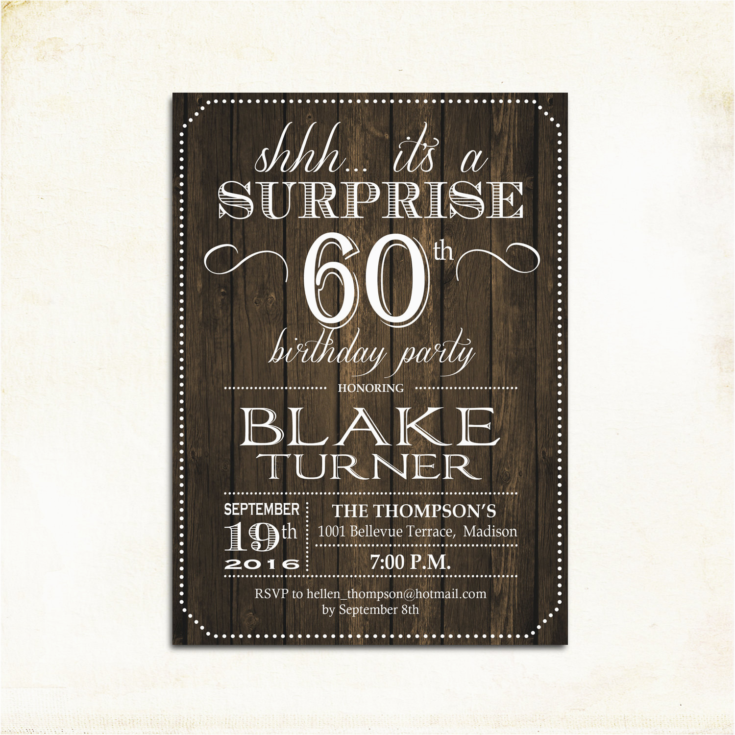 surprise 60th birthday invitation any