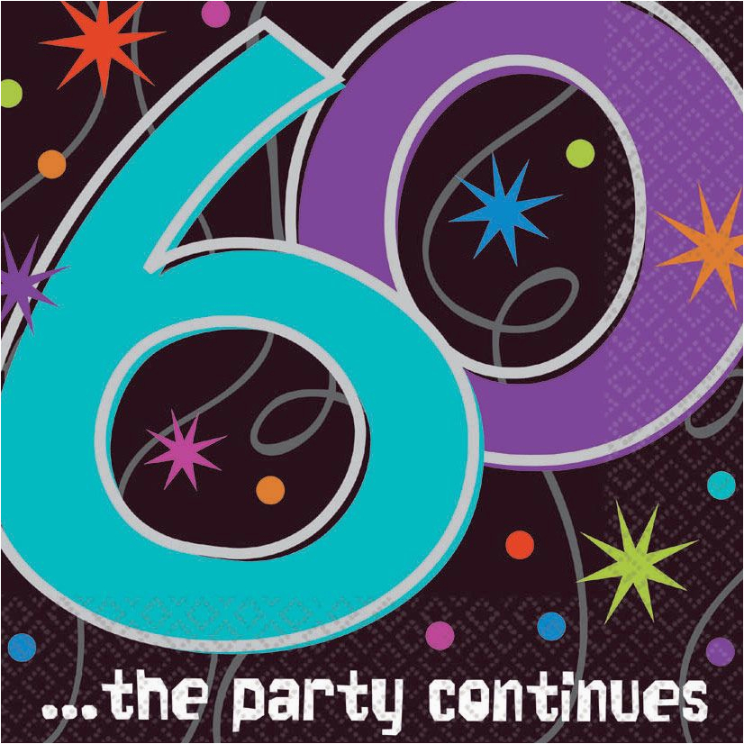 60th Birthday Decorations Cheap the Party Continues 60th Birthday Napkins Party Supplies