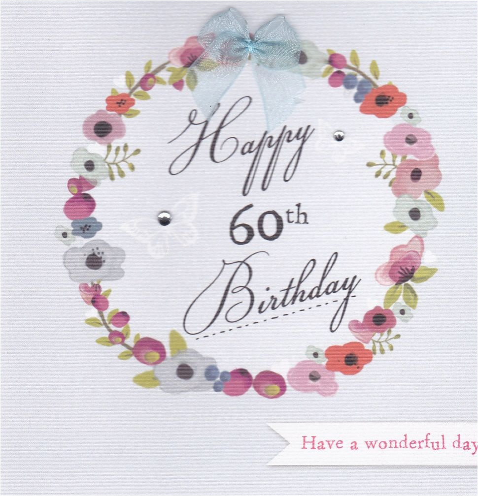 flowers and butterflies 60th birthday card karenza paperie