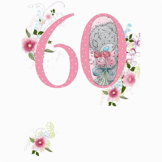 me to you 60th birthday flowers card characterwise