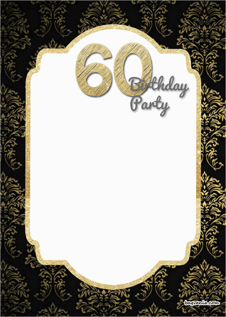 free printable 60th birthday invitation templates free