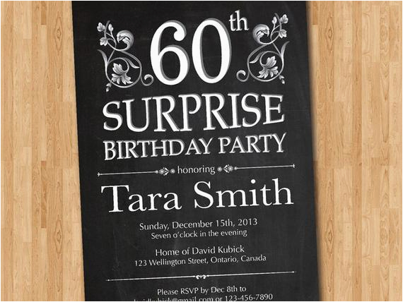 60th surprise birthday invitation