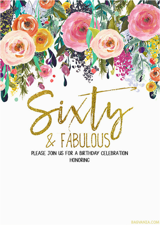 free printable 60th birthday invitation templates golden collections