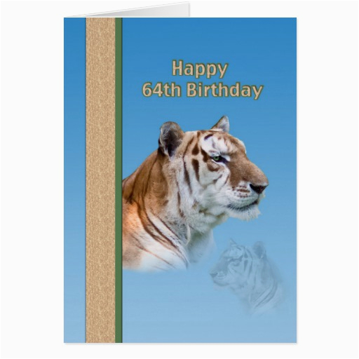 64th birthday card with tiger zazzle