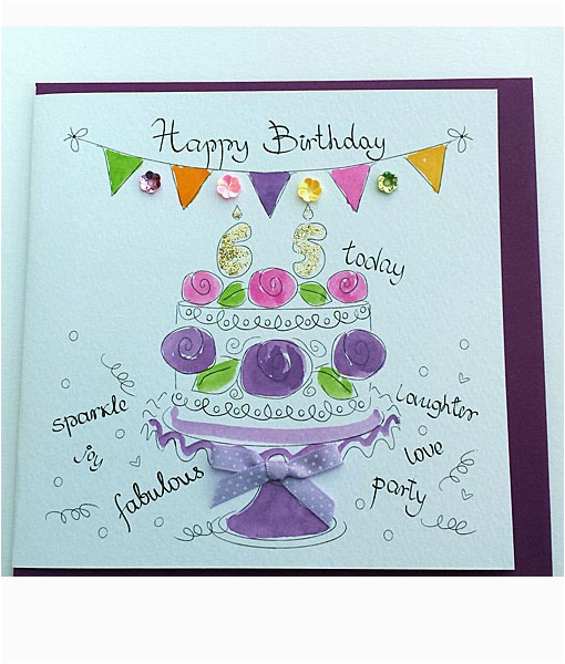 happy 65th birthday cards hand finished 65th birthday cards