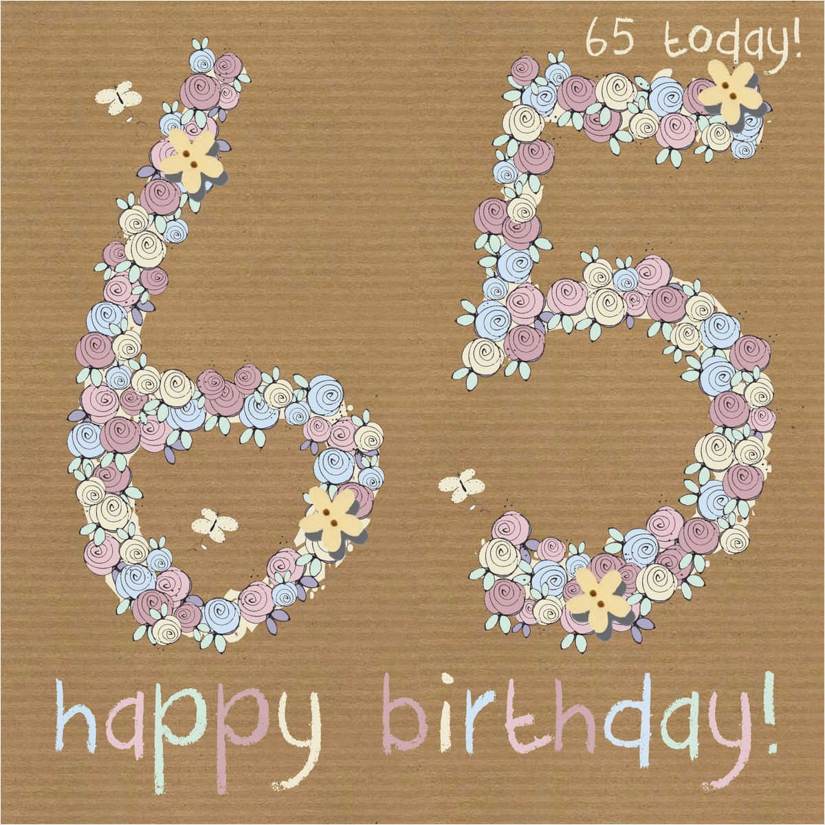 floral 65th happy birthday card karenza paperie