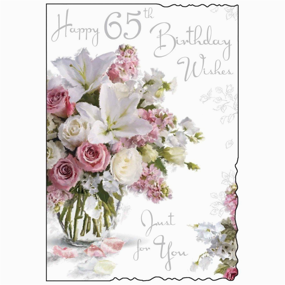 happy 65th birthday card purple flower design ebay