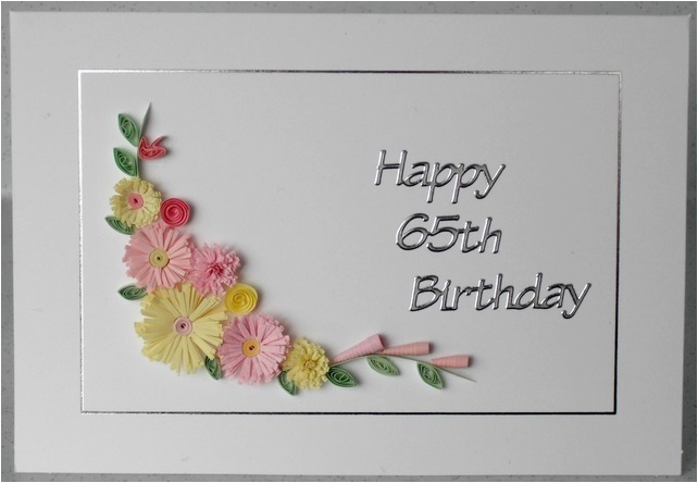 quilled 65th birthday card folksy