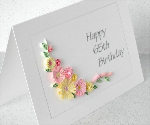 quilled 65th birthday card with quilling by paperdaisycards