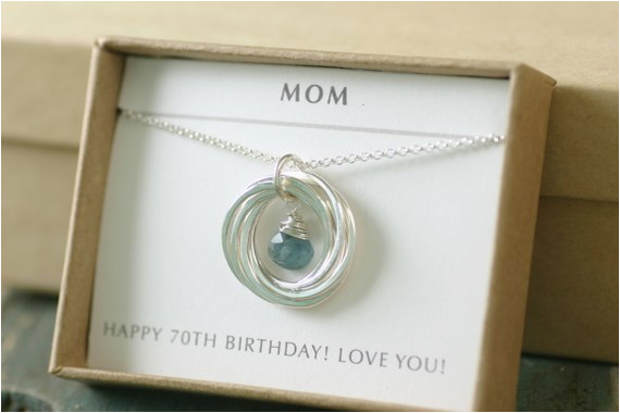 70th birthday gift for her aquamarine necklace by