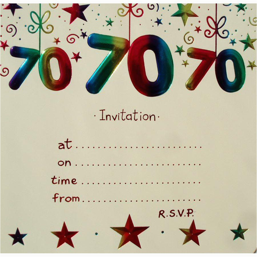 70Th Birthday Invitations Templates Free