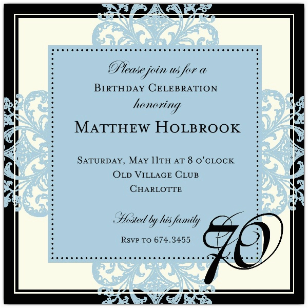 70th birthday party invitations wording