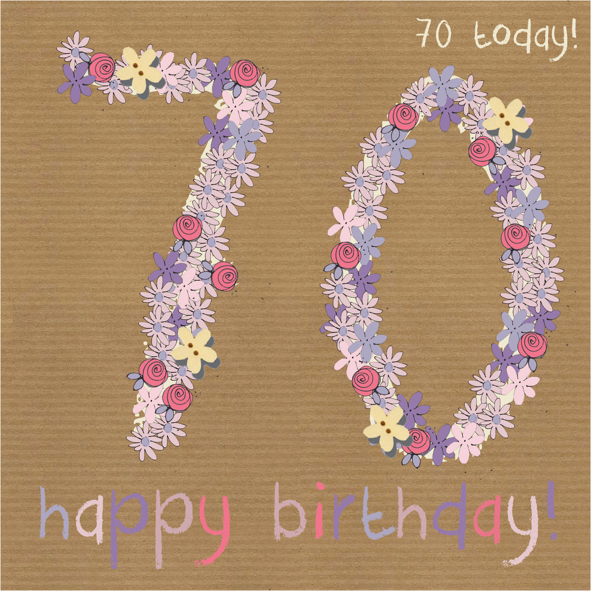 floral 70th happy birthday card karenza paperie