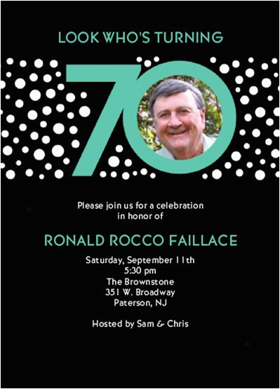 70th birthday party invitation ideas 2