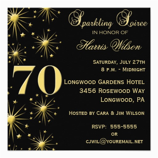 70th birthday party invitations wording