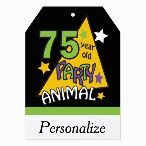 75 year old party animal 5x7 paper invitation card 161375902531176527