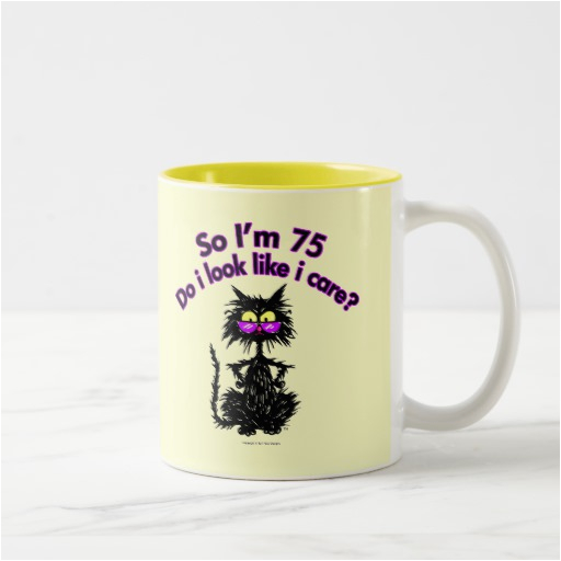 75th birthday cat gifts two tone coffee mug zazzle