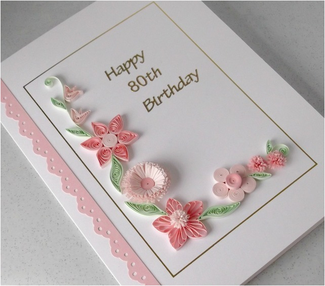 80th birthday card folksy