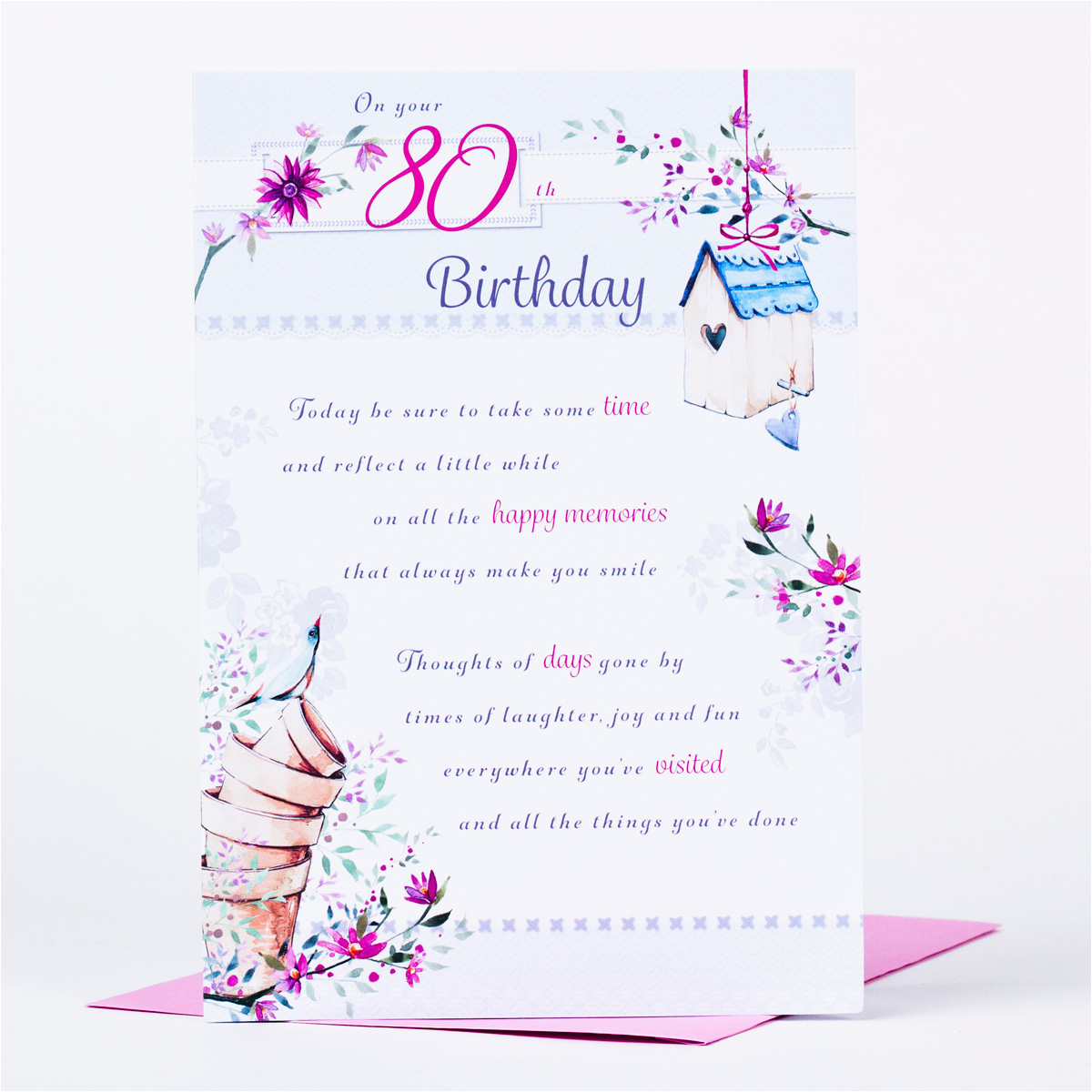 80th Birthday Card Messages 80th Birthday Card Happy Memories Only 89p