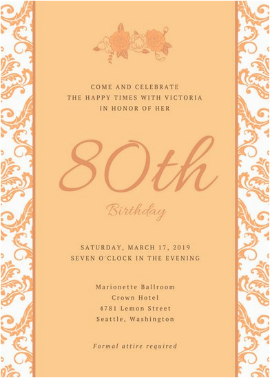 80th birthday party invitations template business