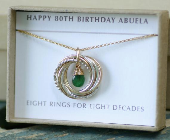 80th birthday gift may birthstone necklace for by