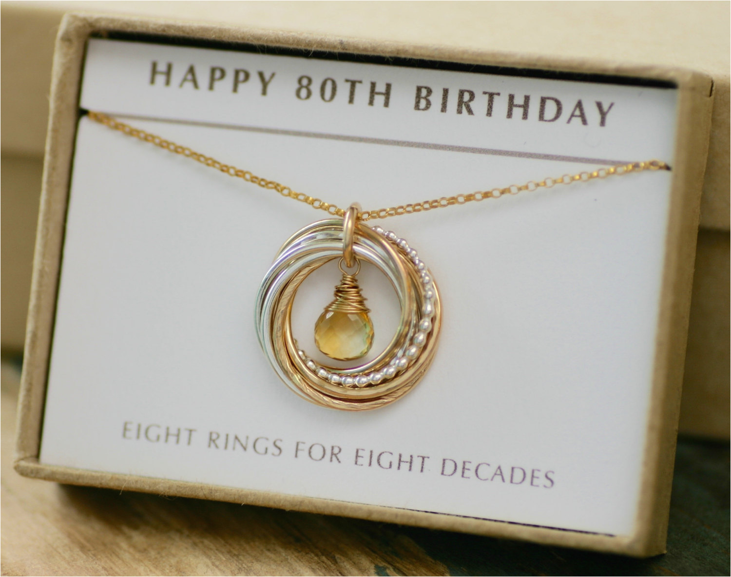 80th birthday gift for her november birthstone necklace