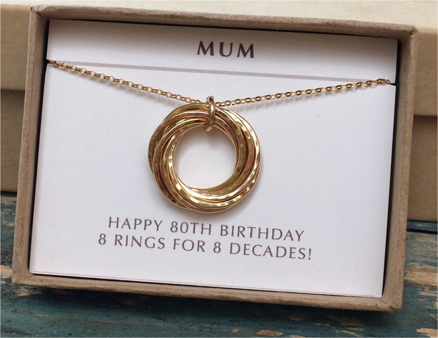 80th birthday gift for mum gold necklace for mom grandma